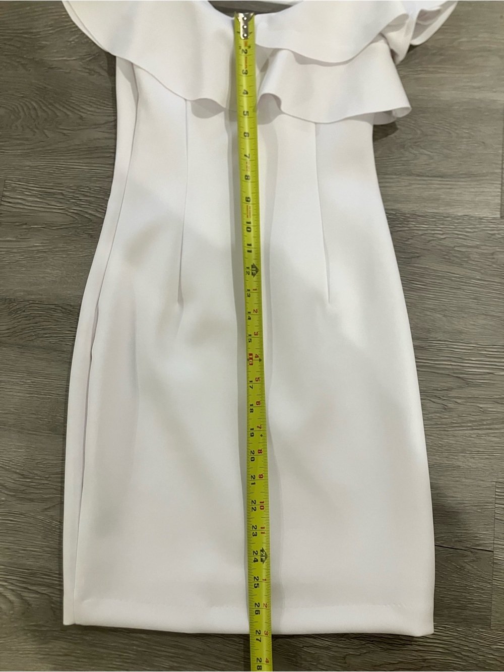 Guess White Asymmetrical Ruffle Top Dress Small - Picture 15 of 16